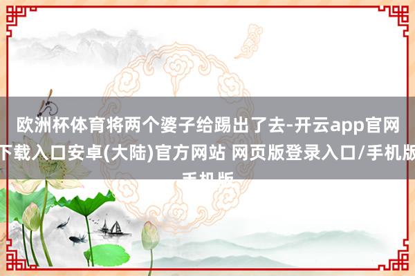 欧洲杯体育将两个婆子给踢出了去-开云app官网下载入口安卓(大陆)官方网站 网页版登录入口/手机版